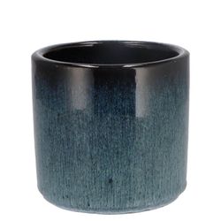 Keramik Übertopf Javea glasiert blau D13cm H12cm