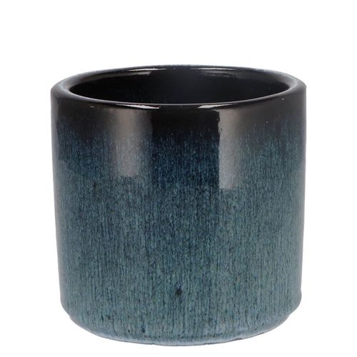 Keramik Übertopf Javea glasiert blau D13cm H12cm