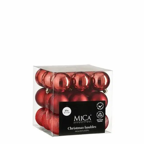 Kugel Plastik mix rot D06cm x27 