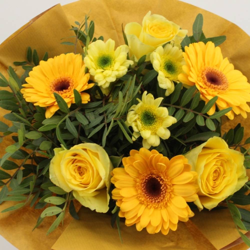 Strauß gelb Craft Muttertag 40cm 10Stiele