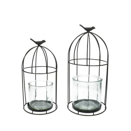 Vogelkäfig schwarz D16cm H32cm x2