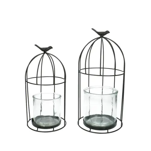 Vogelkäfig schwarz D16cm H32cm x2
