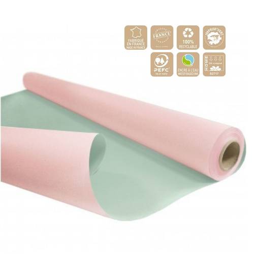 Papier Rolle 80cm Duo rosa/grün 60gr 40m