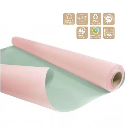 Papier Rolle 80cm Duo rosa/grün 60gr 40m