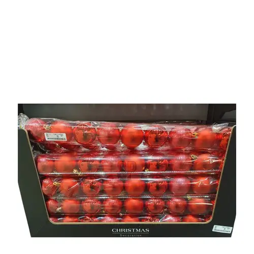Deko Kugel Plastik rot mix D06cm x9