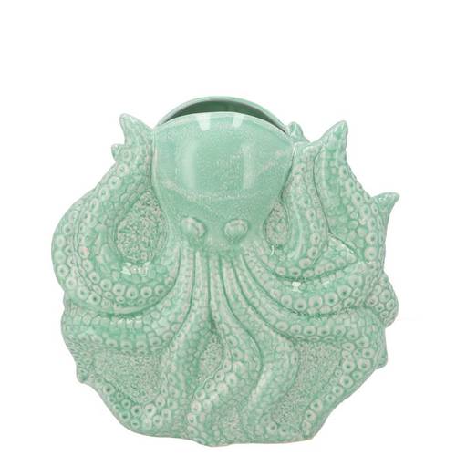 Keramik Vase Octopus grün 26x11x27cm