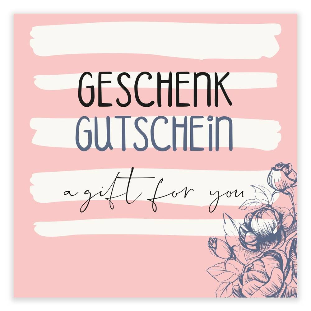 Geschenk Gutschein rosa 12x12cm 12st