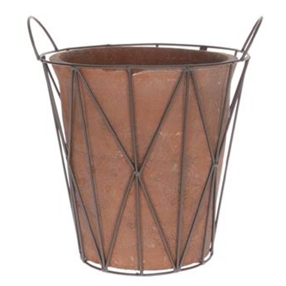 Outdoor Übertopf im Halter D33cm H28cm