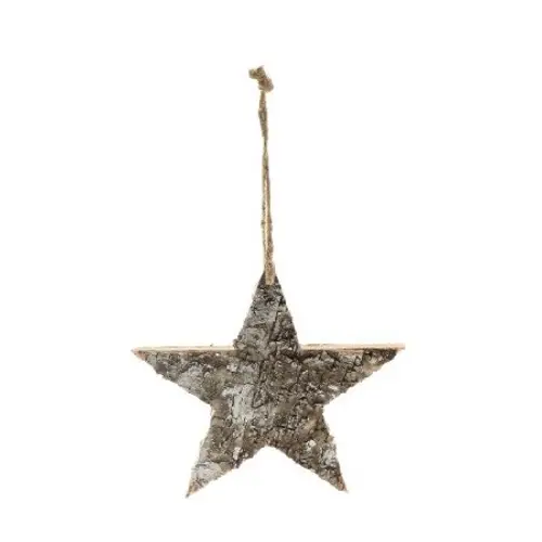 Hänger Stern Holz weiss 20cm
