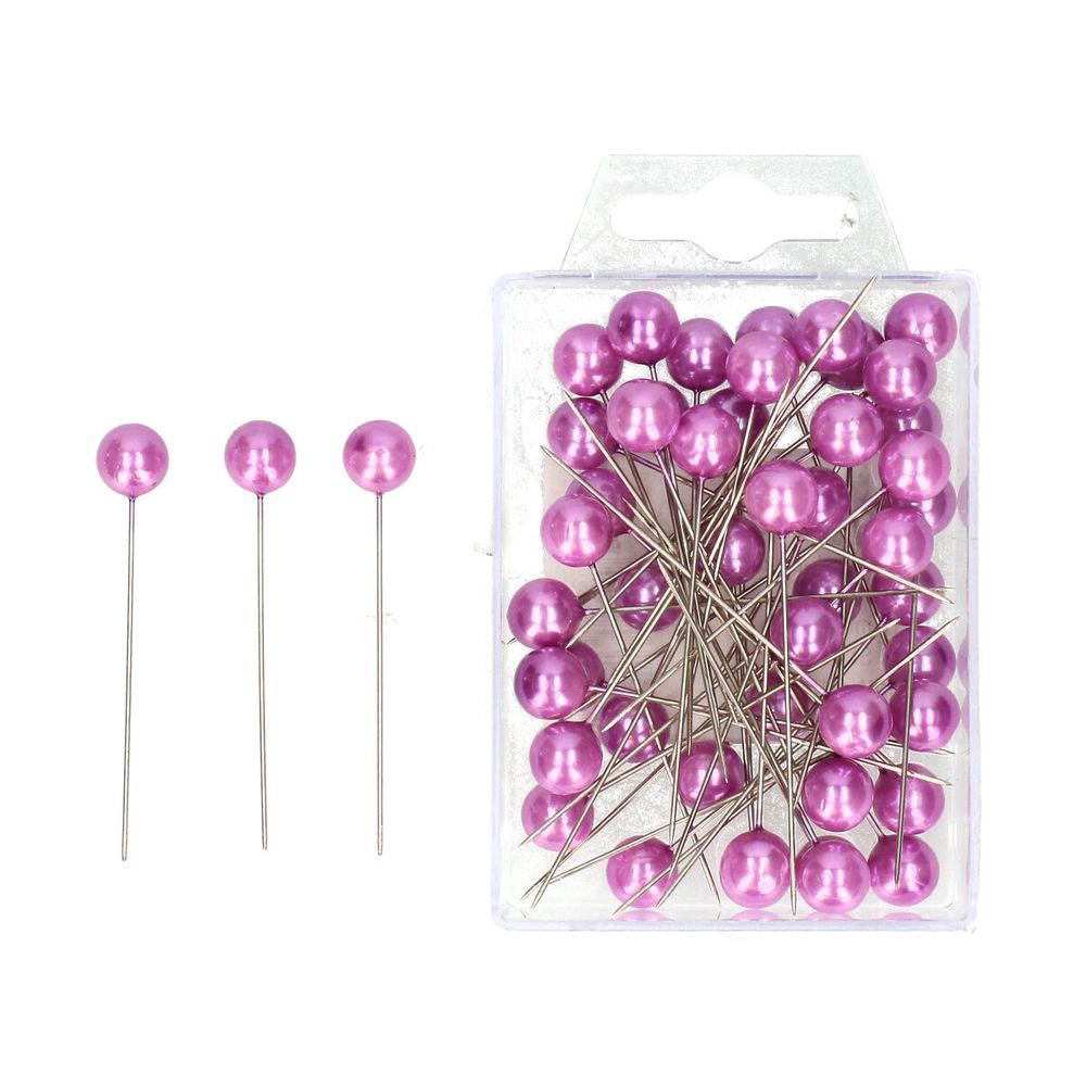 Stecknadel Perle lila 10x60mm x50