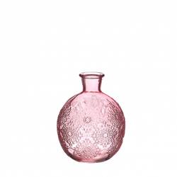 Glas Flasche Bologna rosa D2/9x12cm