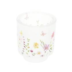 Glas Teelicht Garten Nebel  D08cm H08.5cm