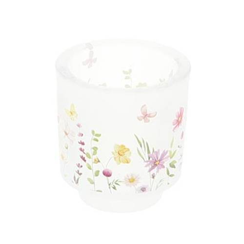 Glas Teelicht Garten Nebel  D08cm H08.5cm