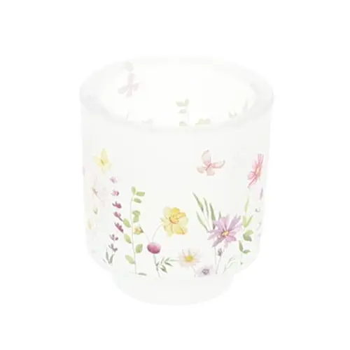 Glas Teelicht Garten Nebel  D08cm H08.5cm