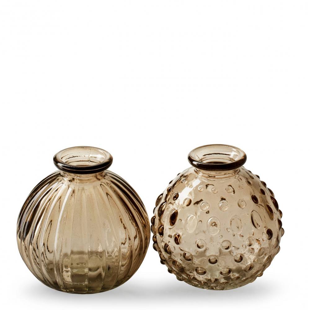 Glas Flasche Jive mix beige D08.5cm H08.5cm 