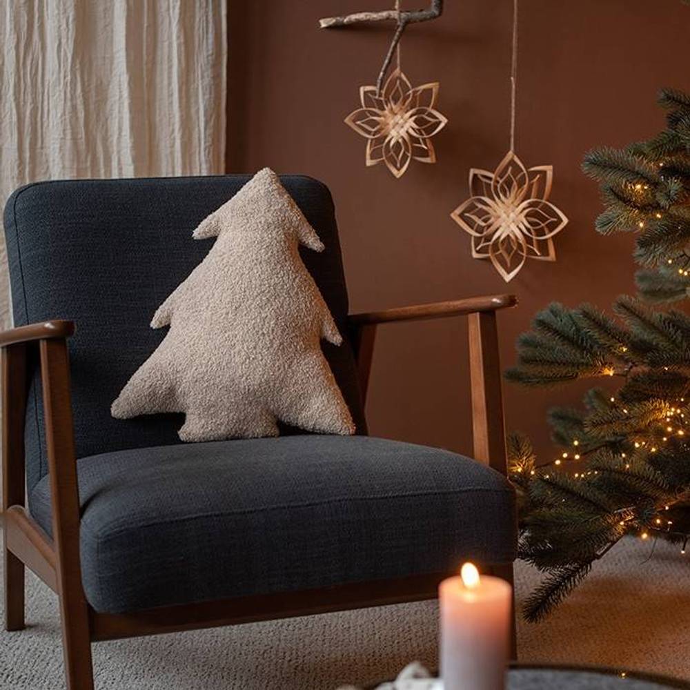 Deko Kissen Baum Teddy creme 44x37cm