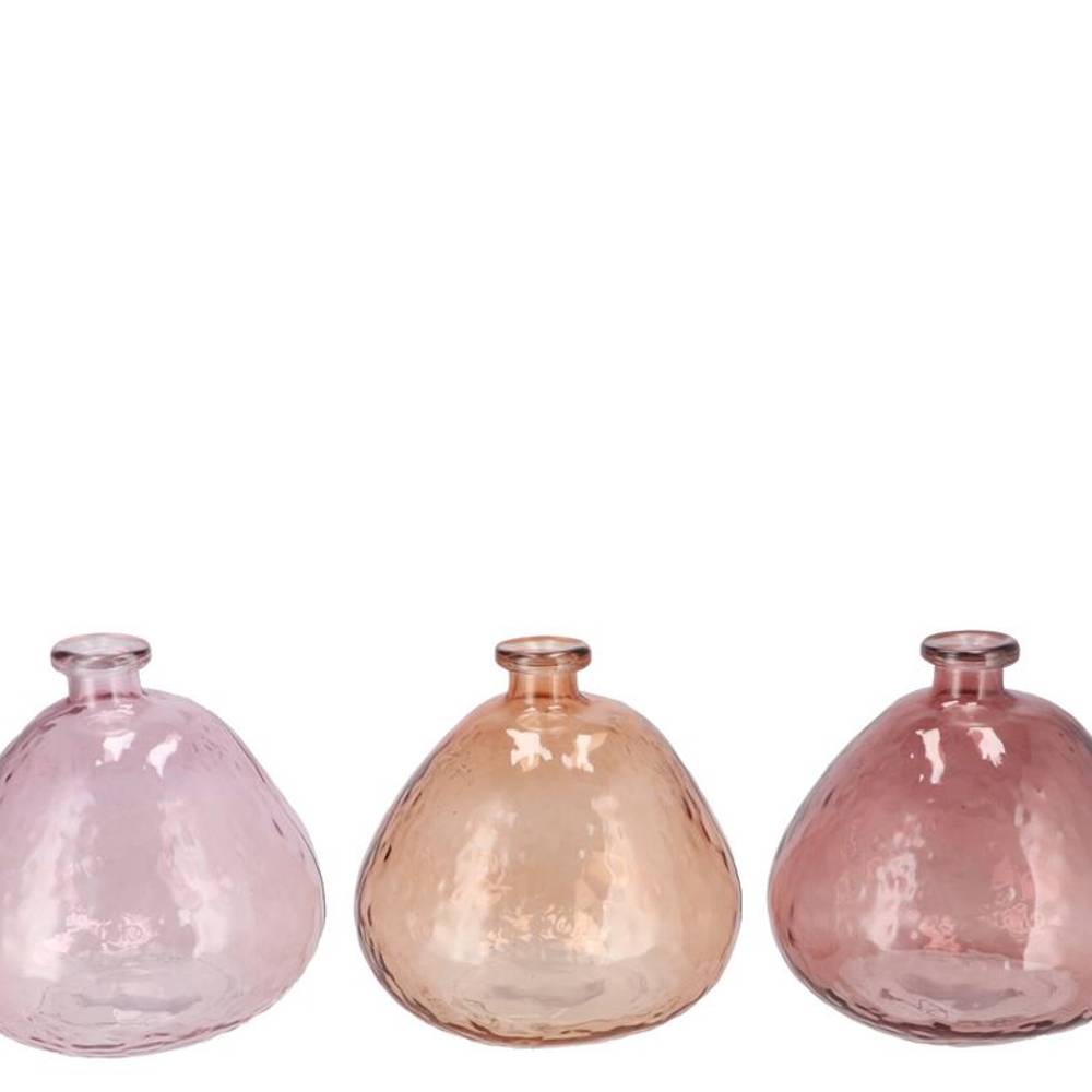 Glas Vase Grace mix rosa D18cm H18cm