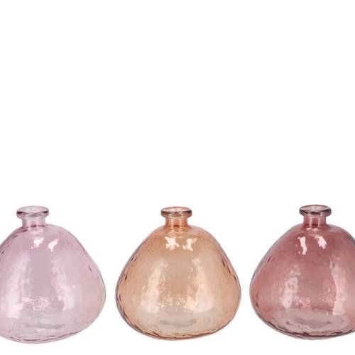 Glas Vase Grace mix rosa D18cm H18cm