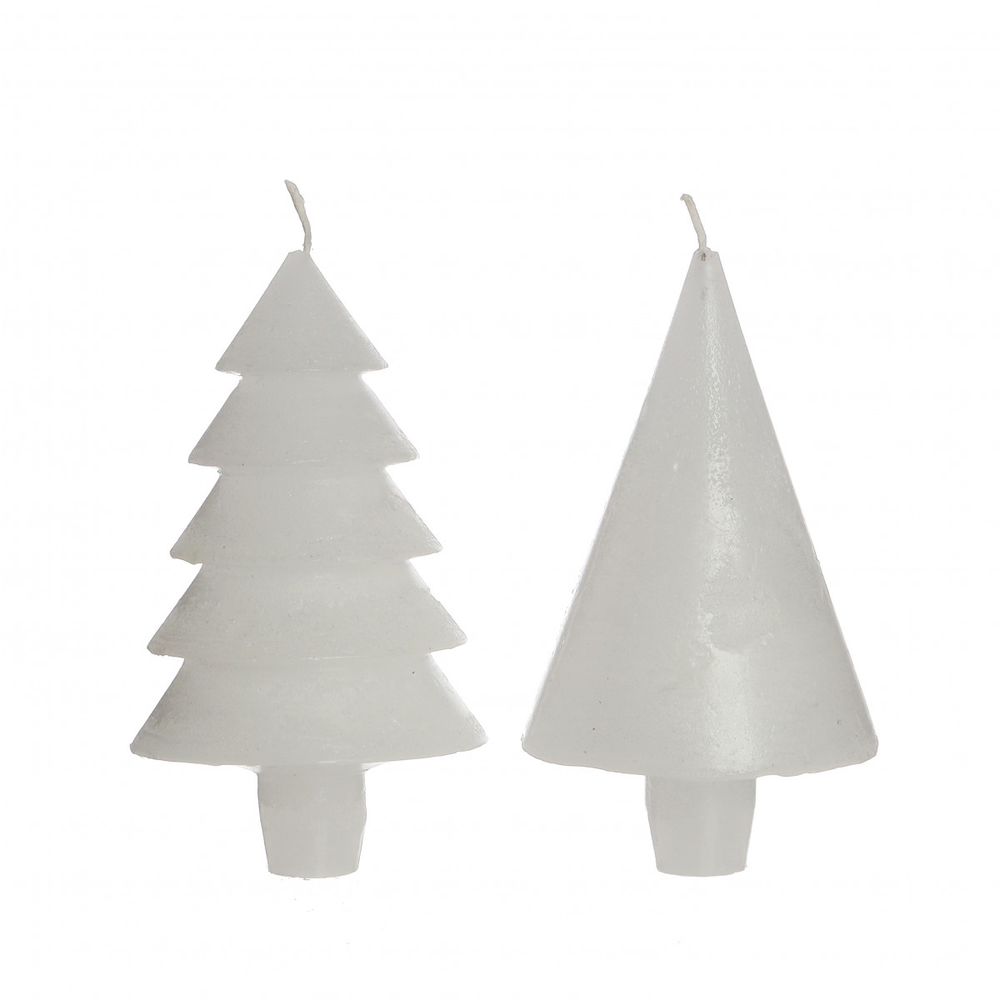 Kerze Weihnachtsbaum weiss D7x12cm