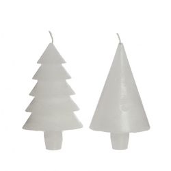 Kerze Weihnachtsbaum weiss D7x12cm