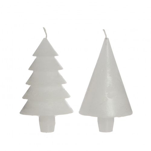Kerze Weihnachtsbaum weiss D7x12cm