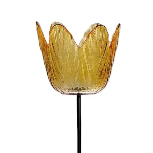 Teelicht Tulpe auf Stab orange D08.5cm H47.5cm