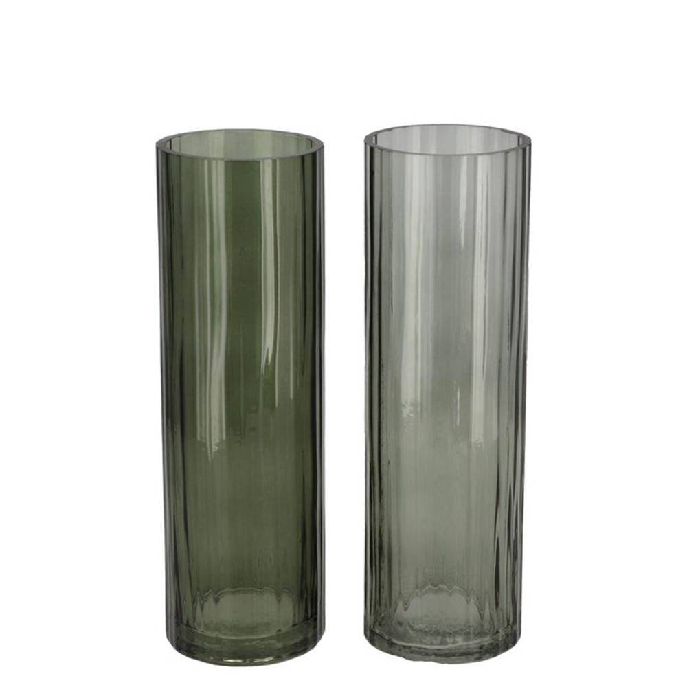 Glas Vase Marly mix grün 07x07x22cm