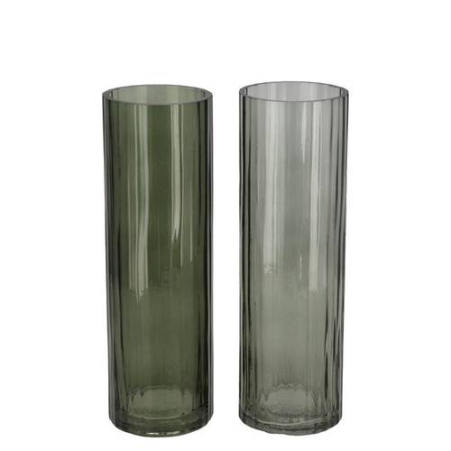Glas Vase Marly mix grün 07x07x22cm
