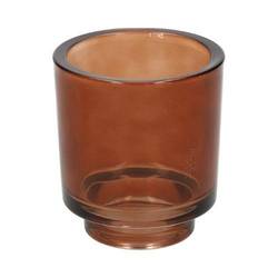 Glas Teelicht Clamp braun D07.5cm H08.5cm