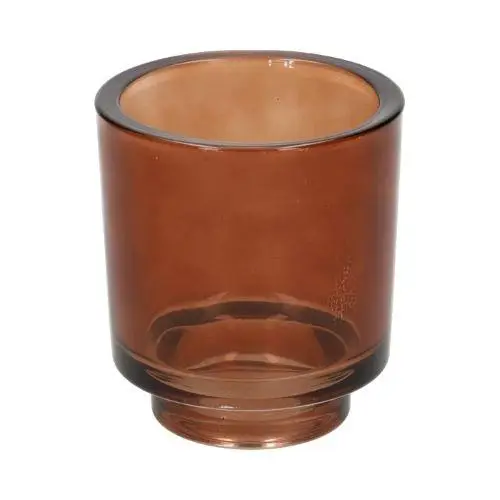 Glas Teelicht Clamp braun D07.5cm H08.5cm