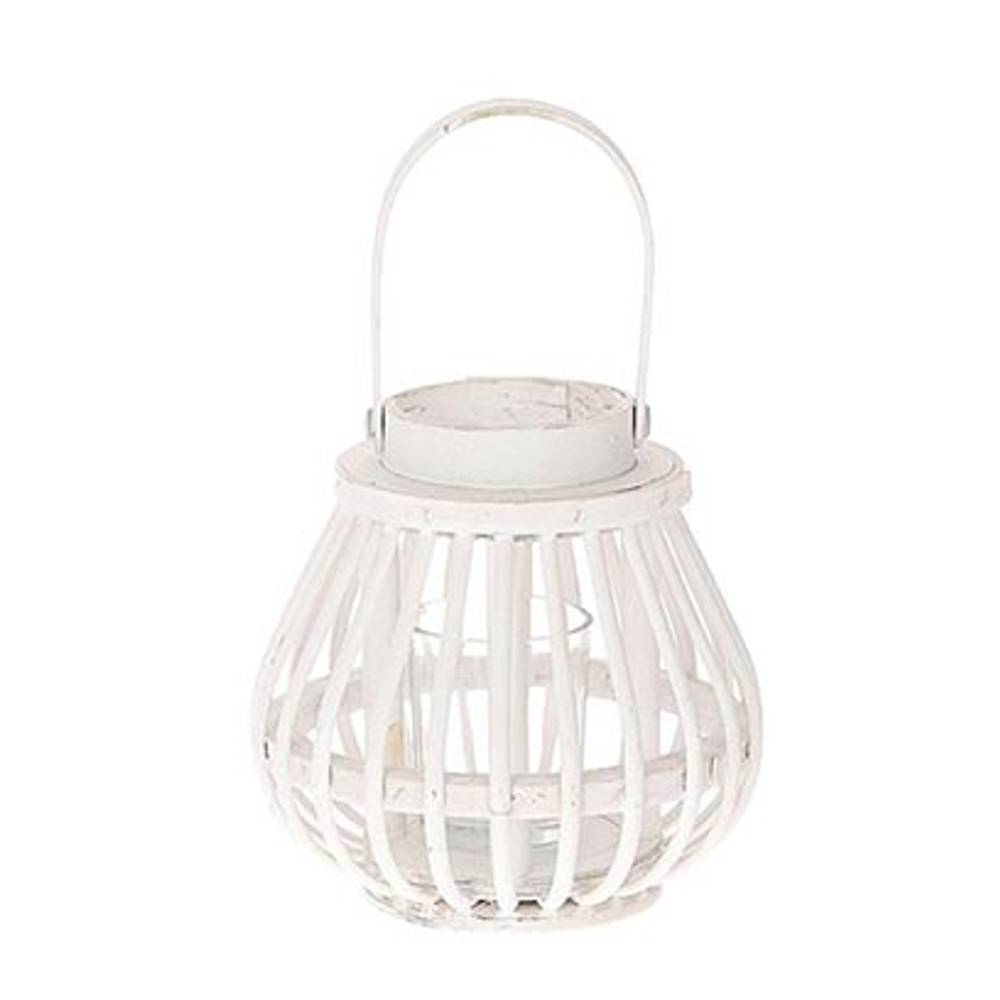 Laterne Glas Collect weiss D16cm H15cm