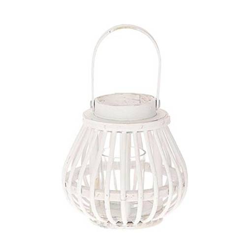 Laterne Glas Collect weiss D16cm H15cm