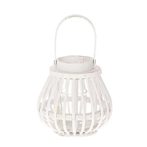 Laterne Glas Collect weiss D16cm H15cm