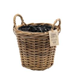 Korb Henkel Rattan Terima natur D26cm H24cm