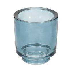 Glas Teelicht Clamp blau D07.5cm H08.5cm