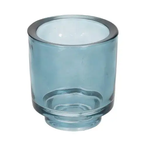Glas Teelicht Clamp blau D07.5cm H08.5cm