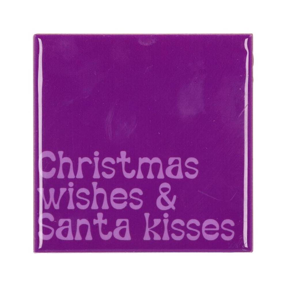 Fliese Weihnachtswünsche lila 10x10x1cm