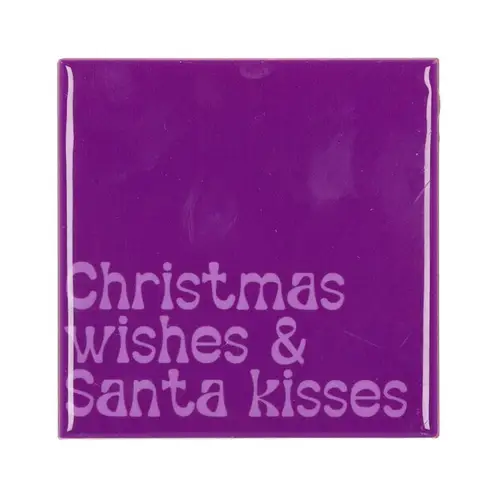 Fliese Weihnachtswünsche lila 10x10x1cm