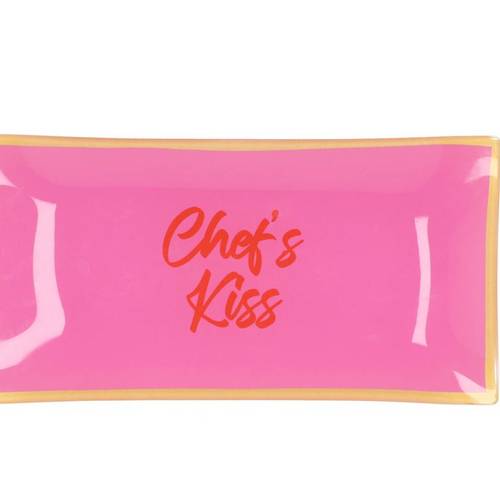 Teller Rechteck Chef's Kiss rosa 20x10x02cm