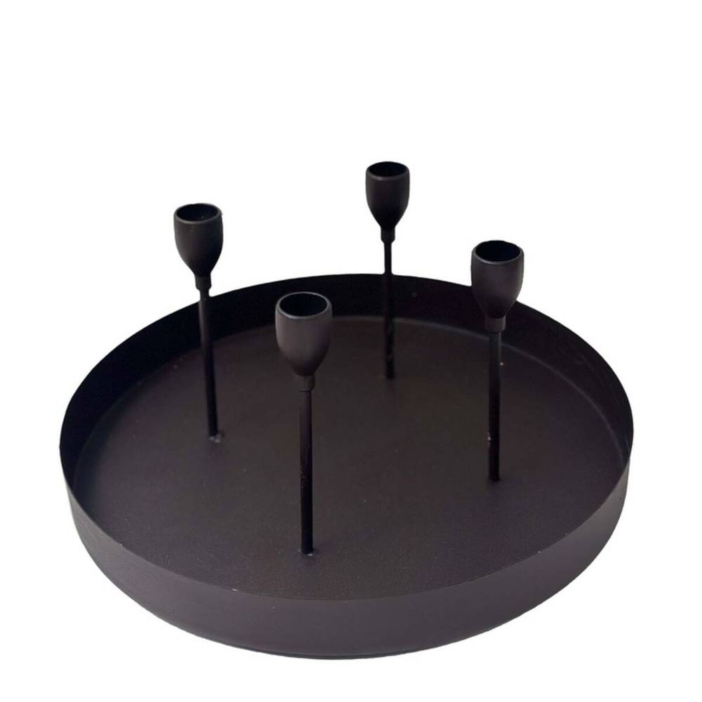 Kerzenhalter schwarz D30cm H14cm