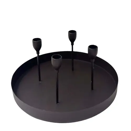 Kerzenhalter schwarz D30cm H14cm