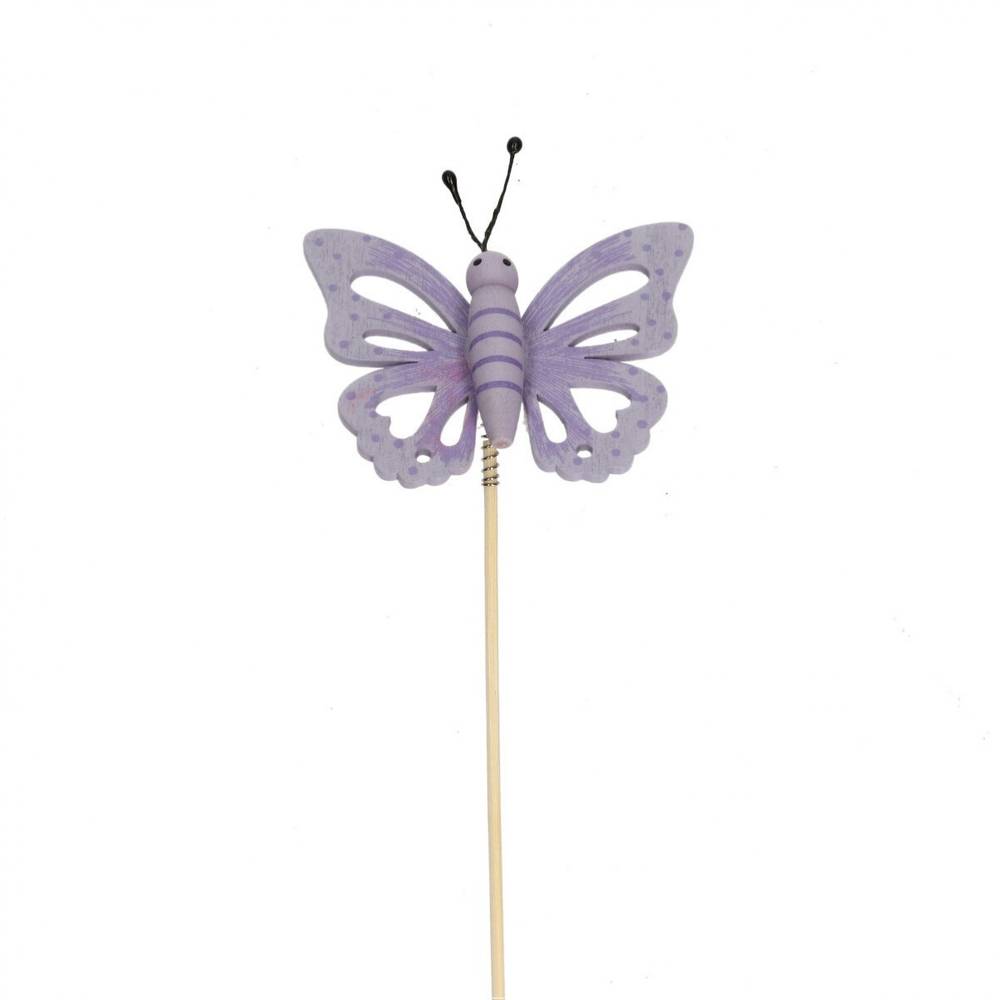 Schmetterling auf Stab lila L50cm D08cm 
