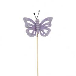 Schmetterling auf Stab lila L50cm D08cm 