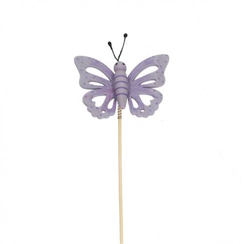Schmetterling auf Stab lila L50cm D08cm 
