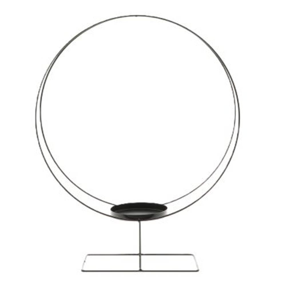 Metall Kerzenhalter Ring schwarz D48cm H60cm