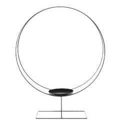 Metall Kerzenhalter Ring schwarz D48cm H60cm