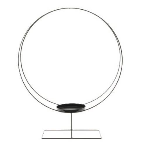 Metall Kerzenhalter Ring schwarz D48cm H60cm