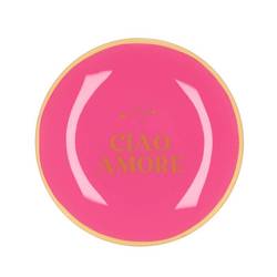 Teller Rund Ciao Amore rosa 18x18x02cm