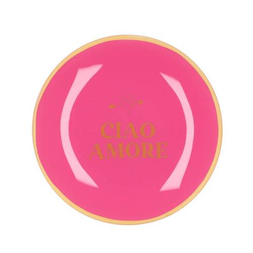 Teller Rund Ciao Amore rosa 18x18x02cm