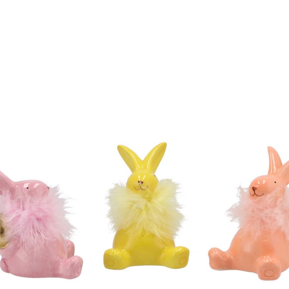 Hase flauschig klein rosa mix 8x7x7cm